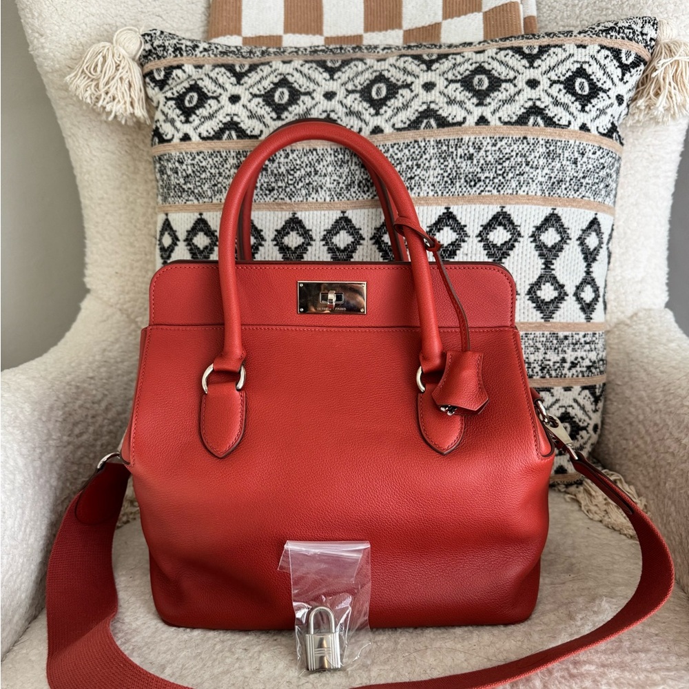 Hermes Red Leather Satchel